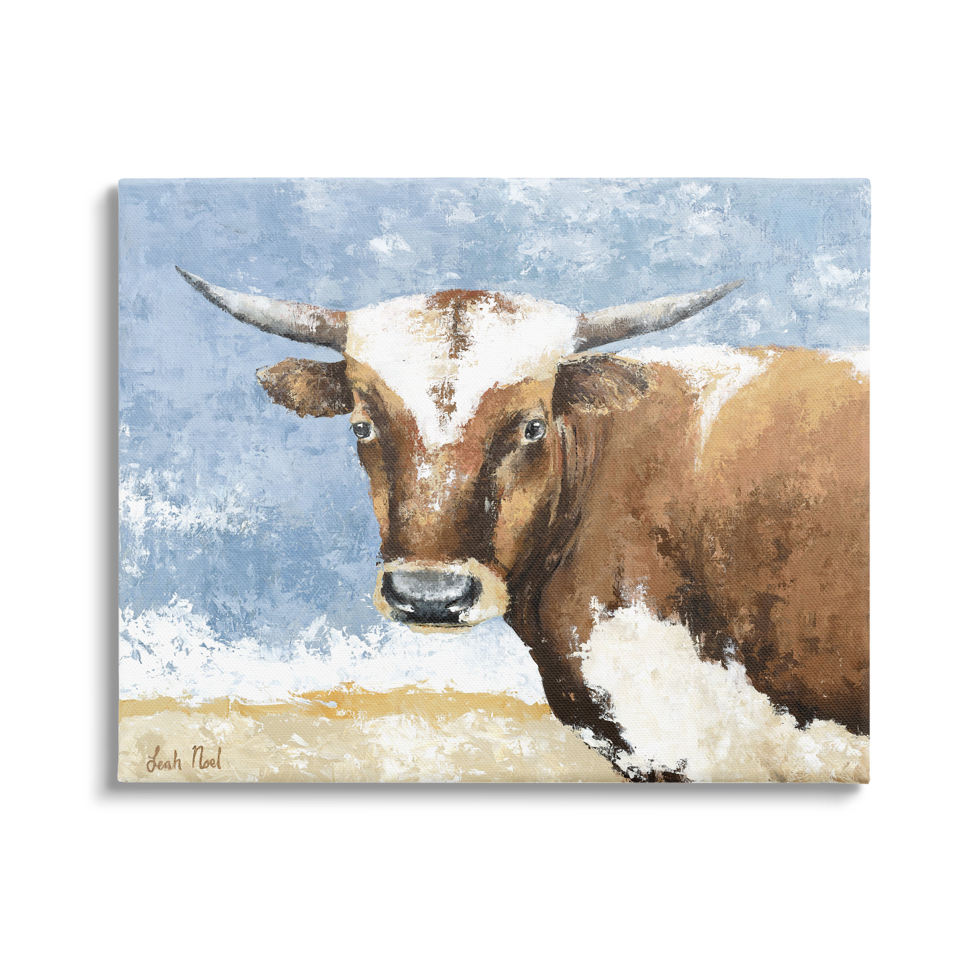 August Grove Abstract Cow Calf Canvas Wall Art by Leah Noel Art ...