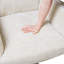Chaise pivotante rembourrée en chenille beige avec structure moderne, base argentée, beige, construction en contreplaqué, élégant-1054586221