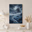Art mural bleu sur toile "Misty Hill"-648805079