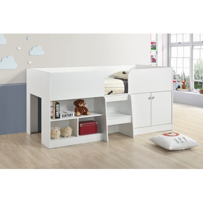 Nova Low Sleeper Children's Bed Frame With Shelves