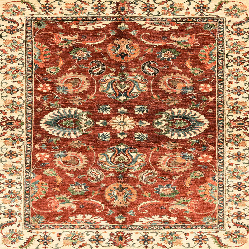 Tapis abstrait moderne 3172, Carré 5 pi