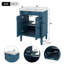 Meuble-lavabo 24 po avec lavabo supérieur, meuble de rangement moderne à 2 niveaux, meuble-lavabo simple, grandes tablettes de rangement