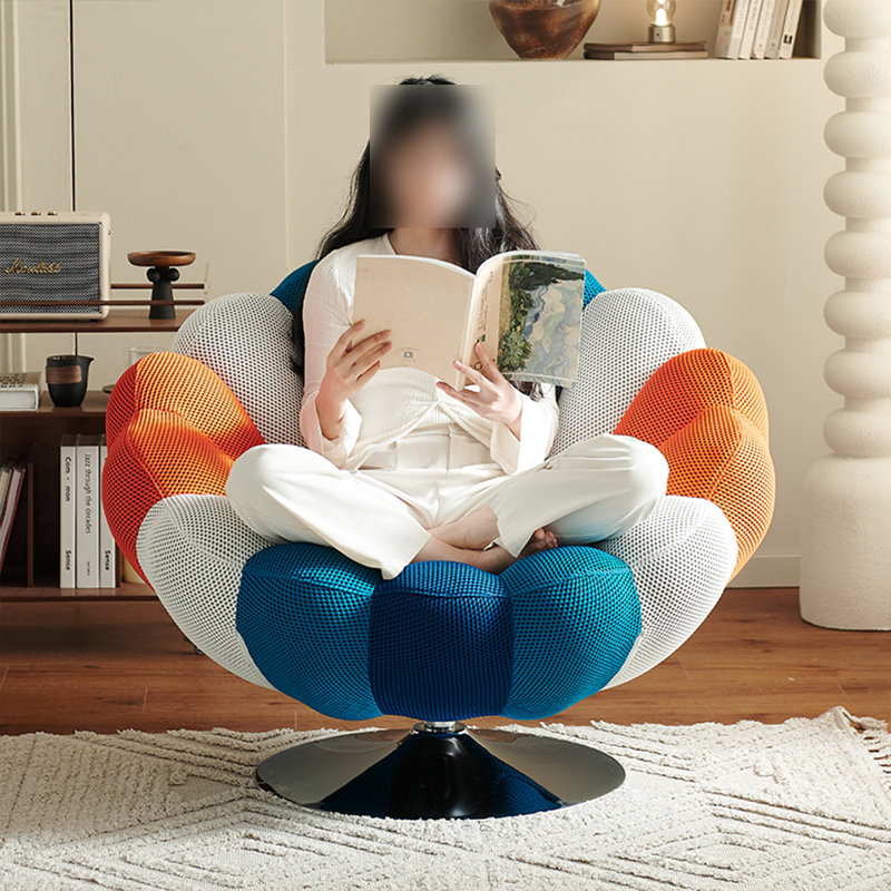 High-end swivel seat, Teal/white Polyester Blend