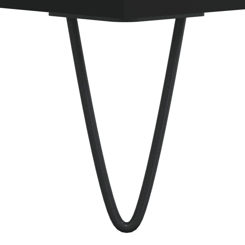 Barcenas 40cm W Iron Bedside Table, Black