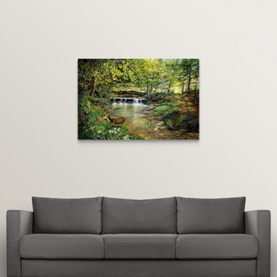 " Landscape With Deer " by Jess Hager Painting Print