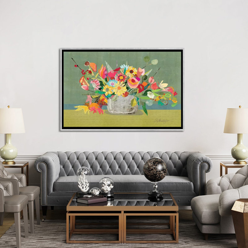 Pièce maîtresse de ferme par Traci Anderson - reproduction d'art, H 40 po x l 60 po x 1,5 po, Toile avec cadre argenté