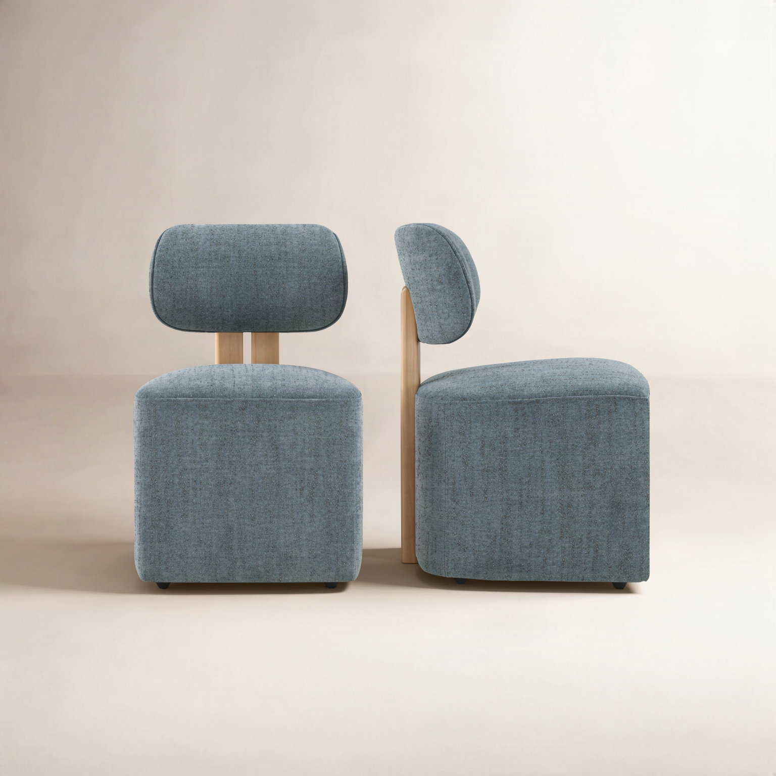 Kallan Linen Dining Chair, Mellow Steel Blue