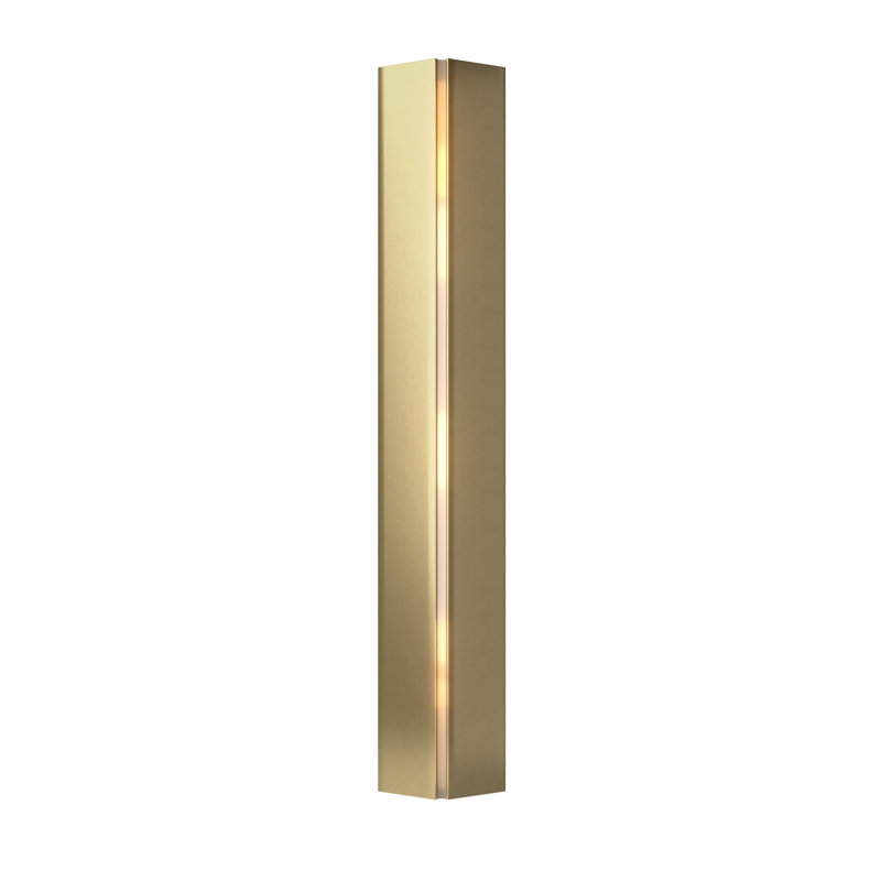Gallery Steel LED Flush Mounted Sconce, Modern Brass