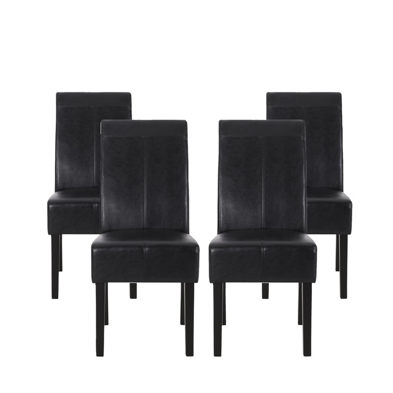 Chaises d'appoint rembourrées en similicuir Danielle, Minuit