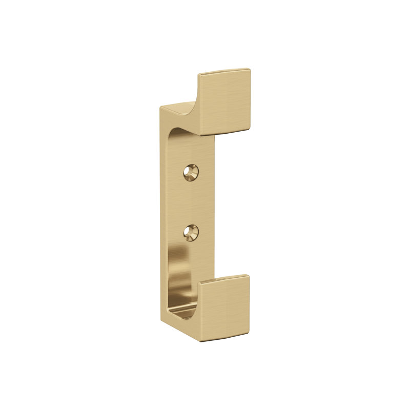 Bray Contemporary Double Prong Decorative Wall Hook, Champagne Bronze