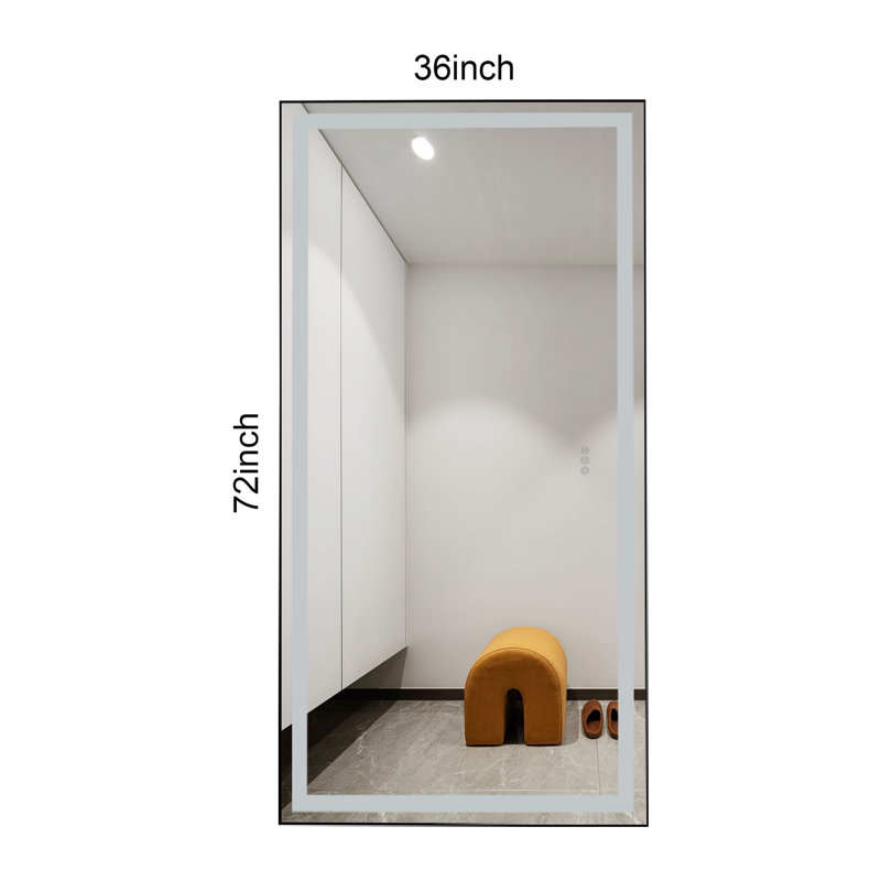 Metal Flat Wall Mirror, 72" x 36"