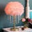 18" Feather Crystal Table Lamp With Light
