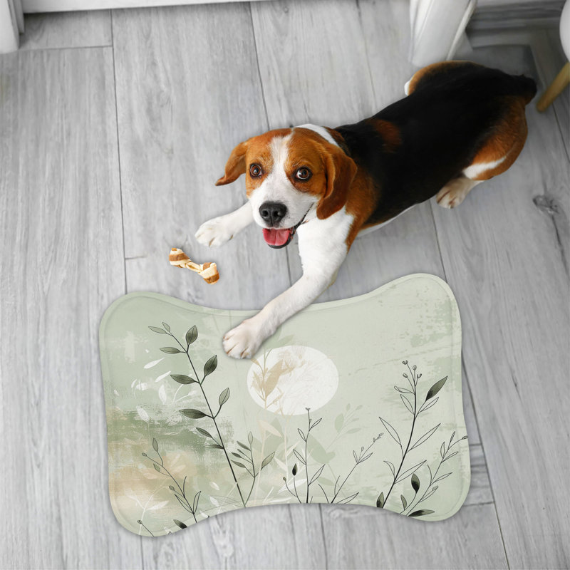 Tapis d'alimentation naturel en forme d'os Natural Wabi Sabi Florals