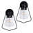 Outdoor Wall Lights, Matte Black Wall Sconce with Clear Glass (Set of 2)