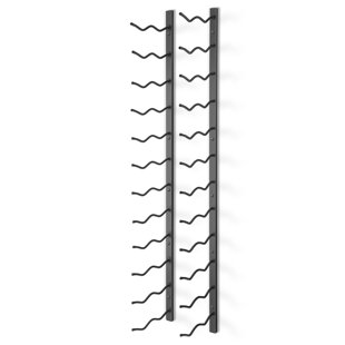 24 Bottle Wall Mounted Wine Bottle Rack in Black