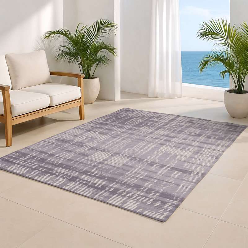 Tapis beige abstrait intérieur et extérieur, Rectangulaire 8 pi x 10 pi