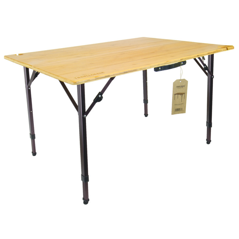 Adjustable Foldable Bamboo and Aluminum Dining Table