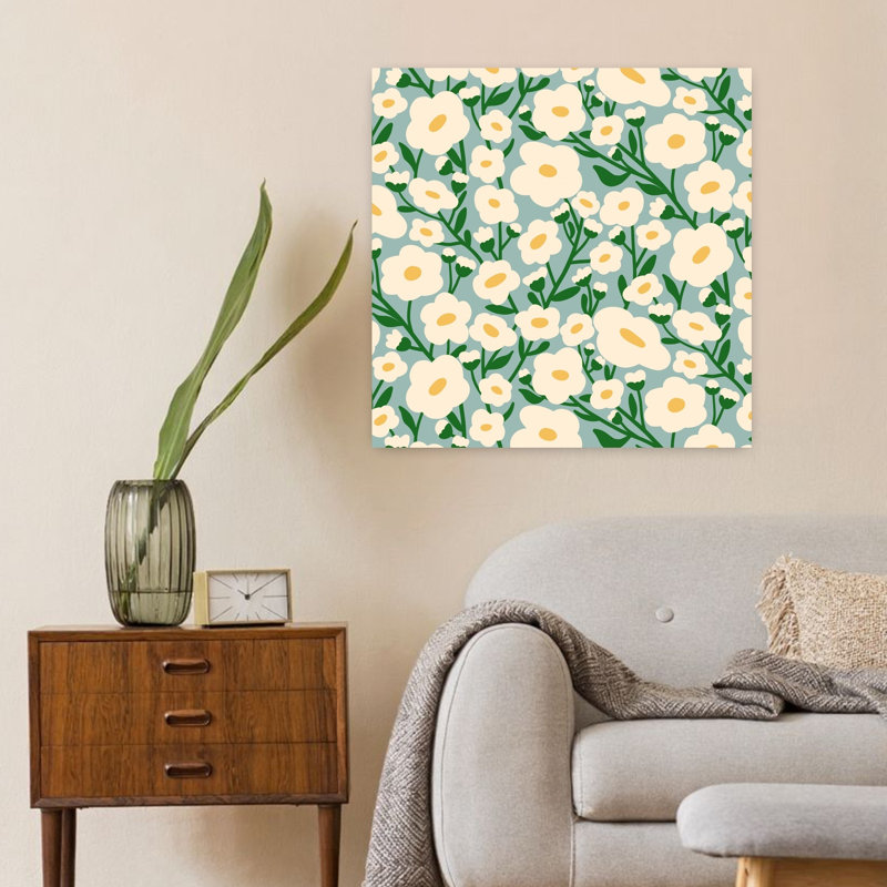 Art contemporain, art moderne, rétro, rétro, fleur naturelle, H 24 po x l 24 po