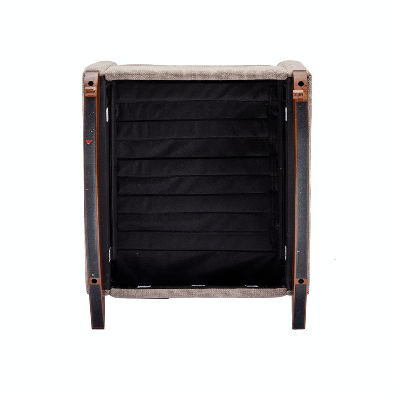 Fauteuil large capitonné 26,03 po Bryianna, Polyester brun clair