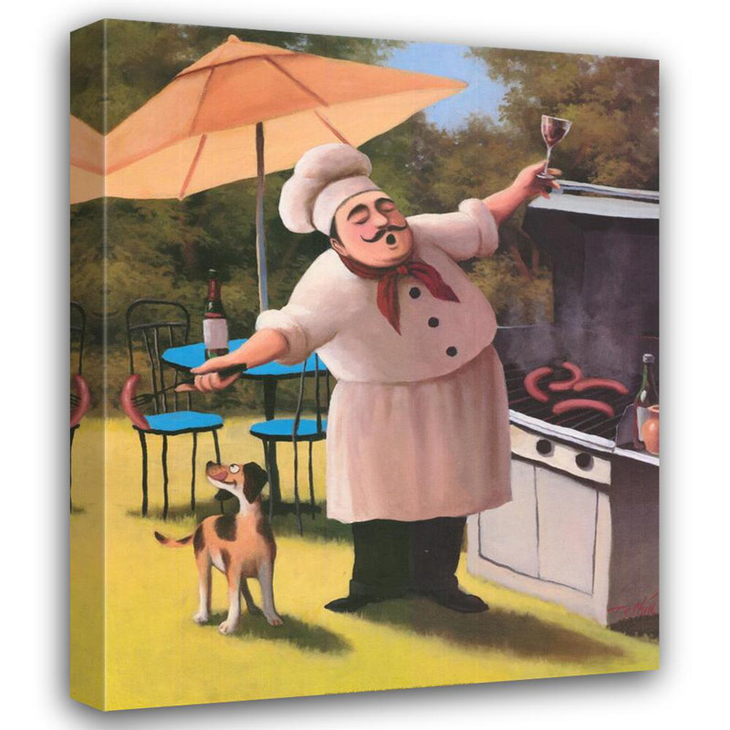 Barbecue avec chien, H 35 po x l 28 po