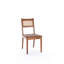 Chaises de salle à manger modernes à rayures en cuir tissé - éléments de conception de réception brun doux et de soutien