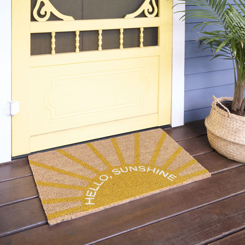 Hello Sunshine Yellow Greeting Doormat