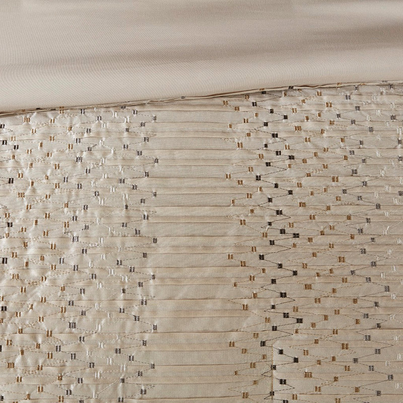 Édredon brodé pour grand lit 8 pièces - rembourrage, fausse soie, beige, Édredon pour grand lit + 7 pièces supplémentair
