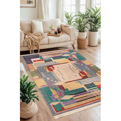 Multi-Color Art Deco Inspired Abstract Area Rug
