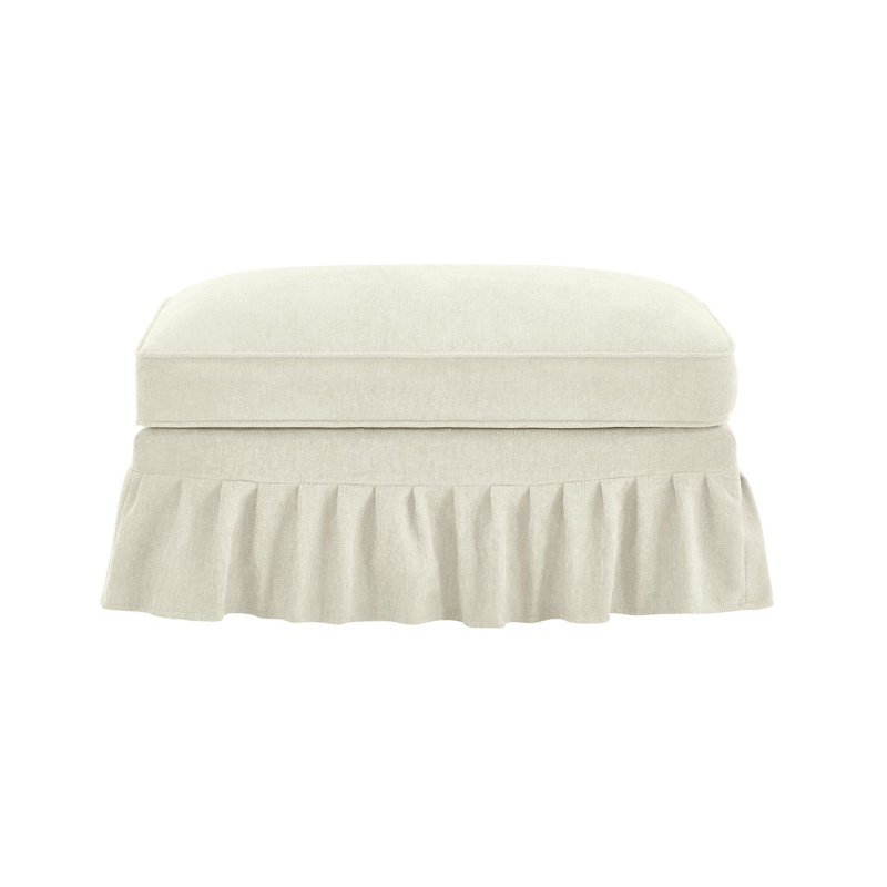 Repose-pieds en chenille, Blanc beige