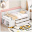 Lit de jour simple avec tiroirs et tablettes, blanc-129746870-129746869