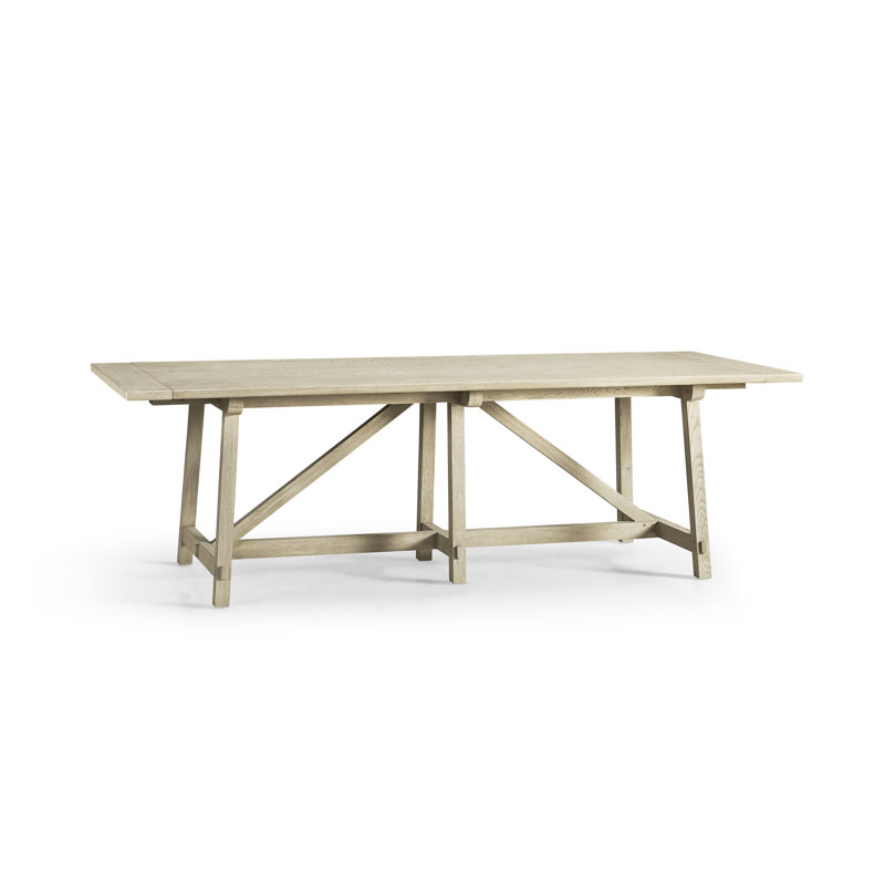 Sidereal Extendable Oak Solid Wood Dining Table, Stripped Oak