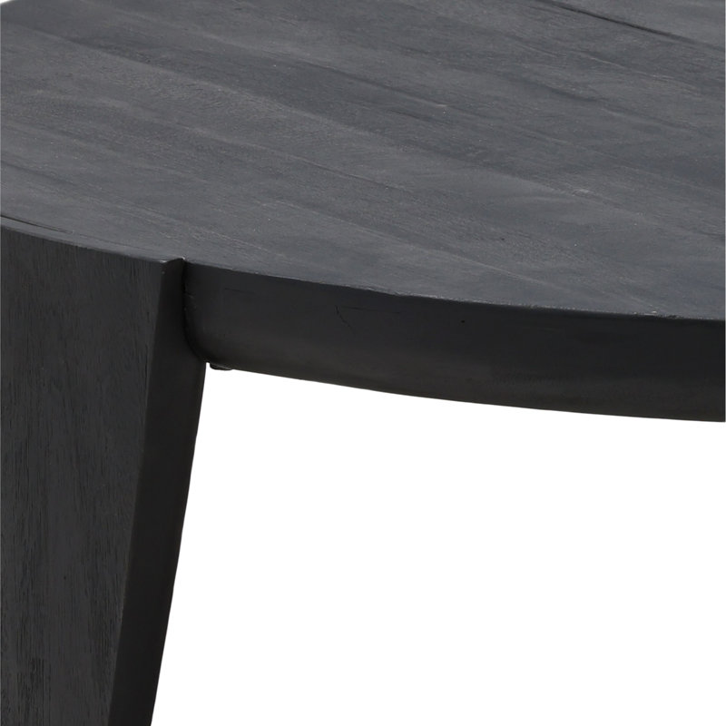 Finnley 50" Round Mindi Wood Coffee Table, Black