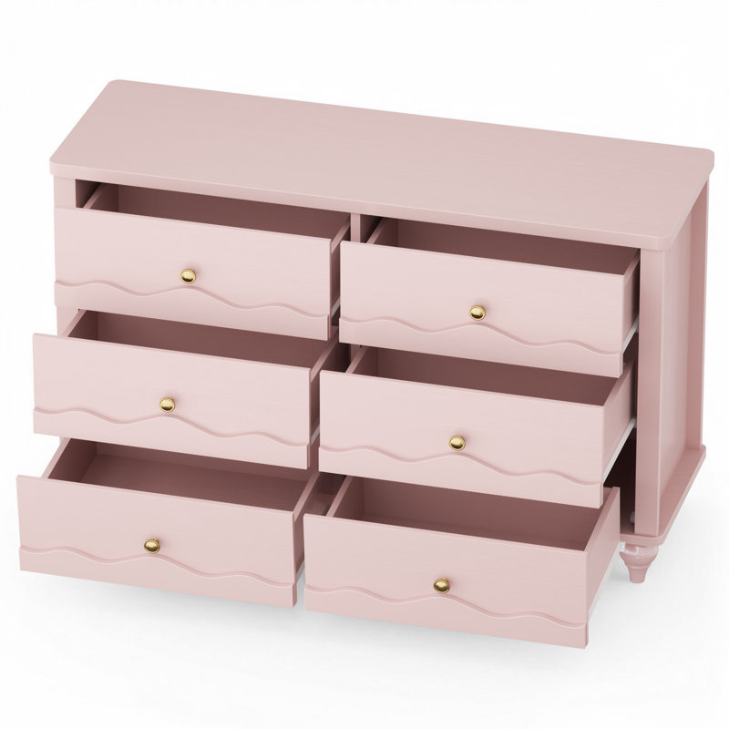 Commode 43,3 po avec tiroirs en bois Abson, Rose