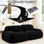 Velours côtelé de 82 po avec base incurvée, sans assemblage, convient pour la salle audiovisuelle, noir luxueux, tissu, séparation modulaire, éponge à haute résilience