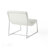 Roll Occasional Chair with Metal Frame, White Leather Upholstery, and Curved Back for Modern Elegance and Comfort