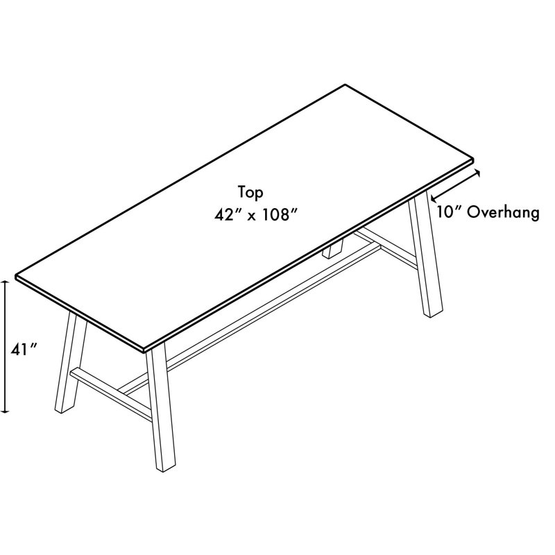 Midtown Solid Wood Breakroom Table, White, 41" H x 108" L x 42" W