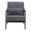 Chaise d'appoint de style moderne Mid-Century, fauteuil avec chaises, coussin de lecture, structure en bois massif et balcon de chambre à coucher (gris foncé antique)