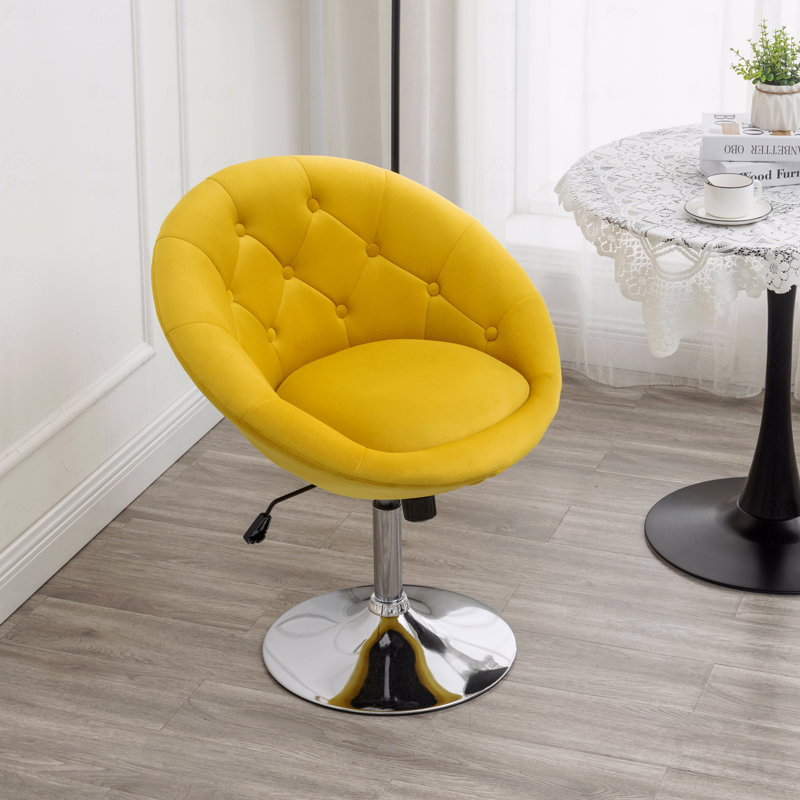 Fauteuil d'appoint basique en velours rembourré capitonné