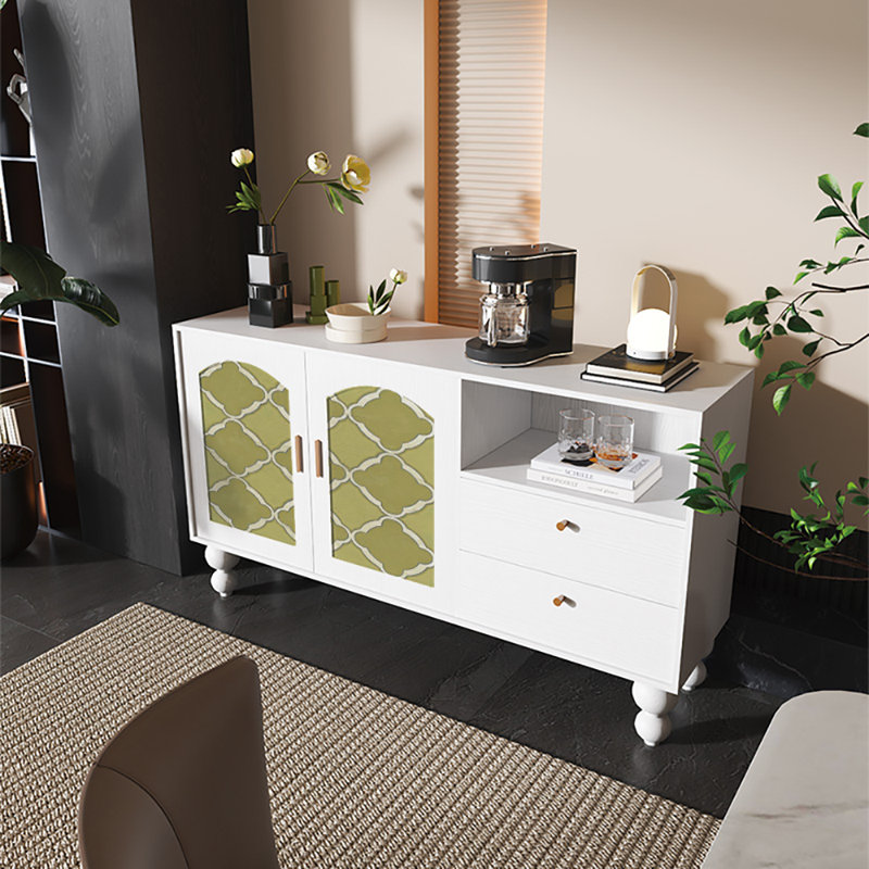 Buffet grande capacité 59,1 po, Blanc/vert