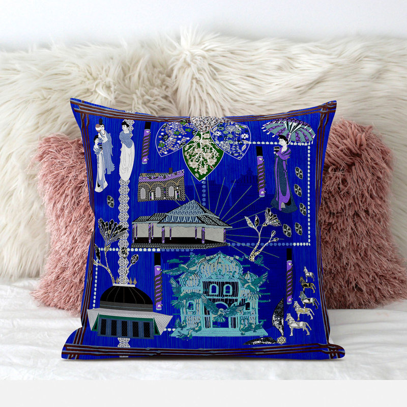 Polyester Throw Square Pillow Cover & Insert, 16" x 16" 