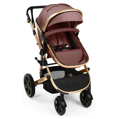 Convertible Baby Stroller for Travel, Folding High Landscape Infant Carriage,Brown