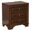 Ensemble de chambre à coucher très grand lit quatre pièces Lio, motif incrusté de bois brun cerise, poignées en métal argenté-110867536