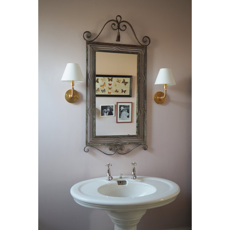 Curves No.1 Aged Brass Single Light Wall Sconce with Off-White Linen Shade