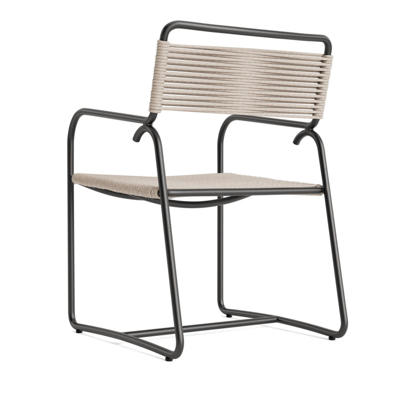 Walter Lamb Outdoor Lounge Chair, Textured Pewter/Pebble