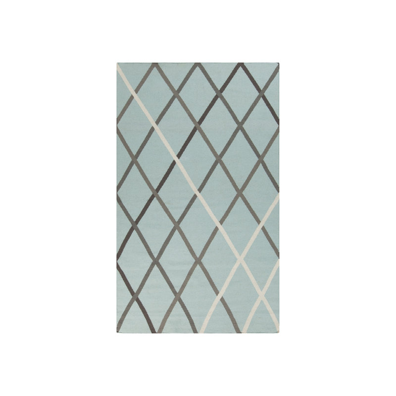 Tapis de surface en mousse de mer en laine de à tissage plat handwoven Araliya, Rectangle 2 pi x 3 pi