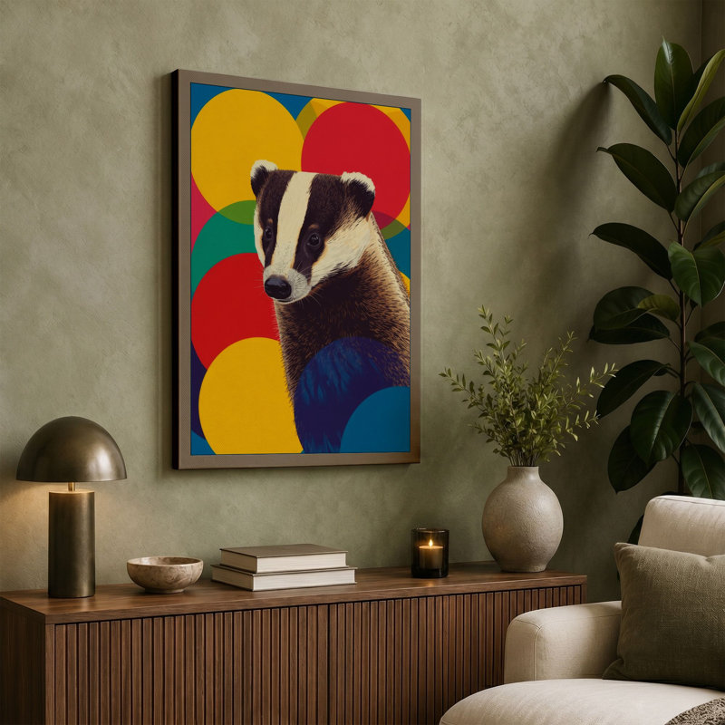 Badger Bold Modern - Wrapped Canvas, 36x24 - 91.4 x 61.0 cm, Ochre Border