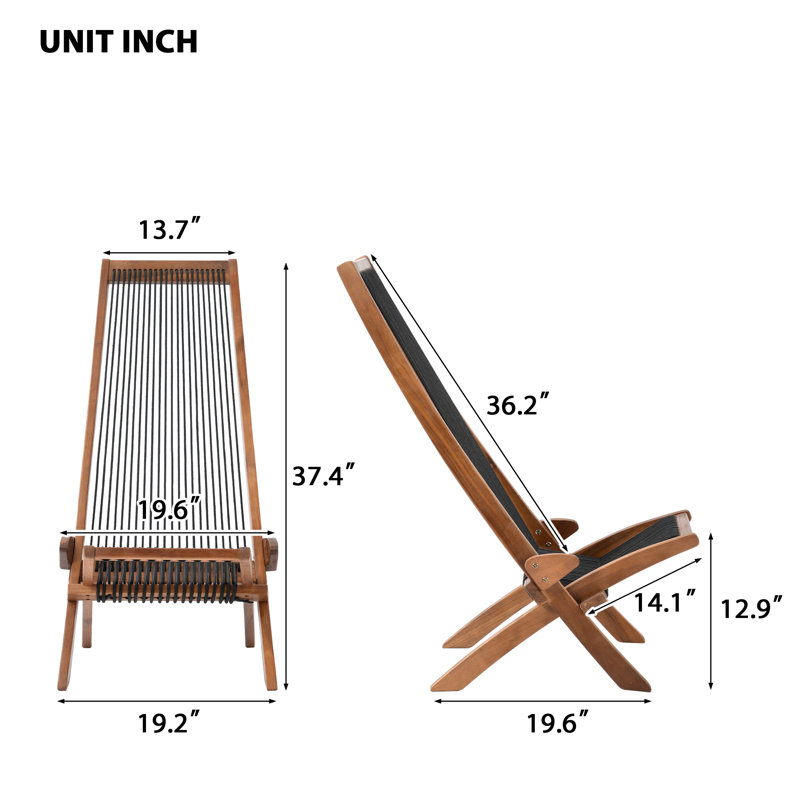 Chaise Adirondack pliante en bois massif Bronsyn Classic