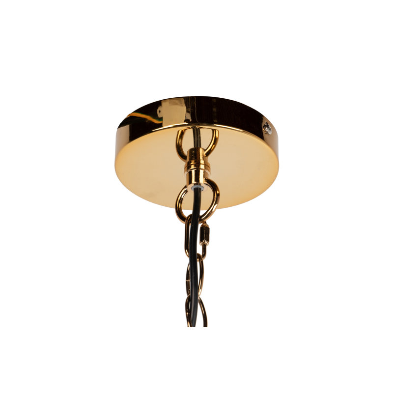 1 - Light Drum Pendant, Dark Grey/Gold