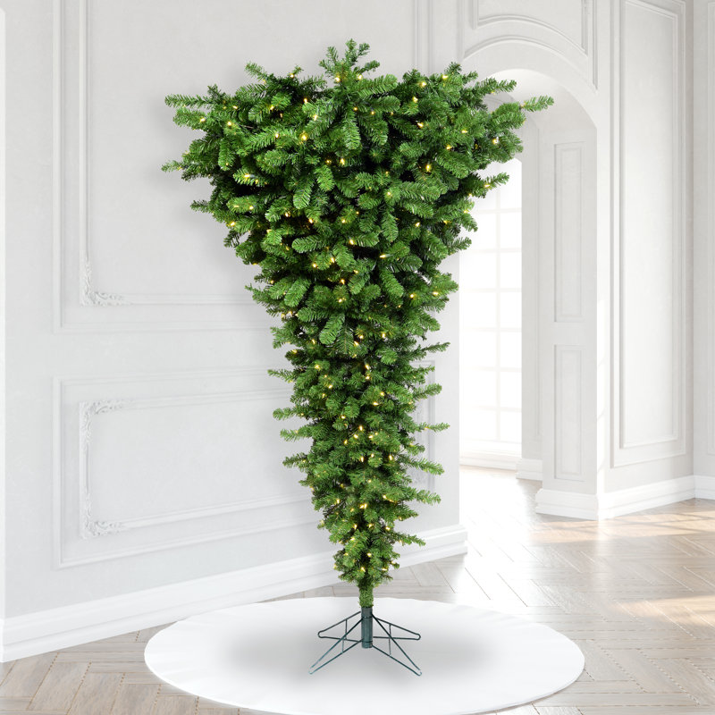 Sapin de Noël givré pré-éclairé, H 7,5 pi, Vert