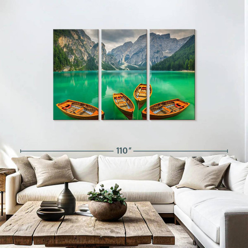 Bateaux Mehar au lac Braies, H 48 po x l 74 po